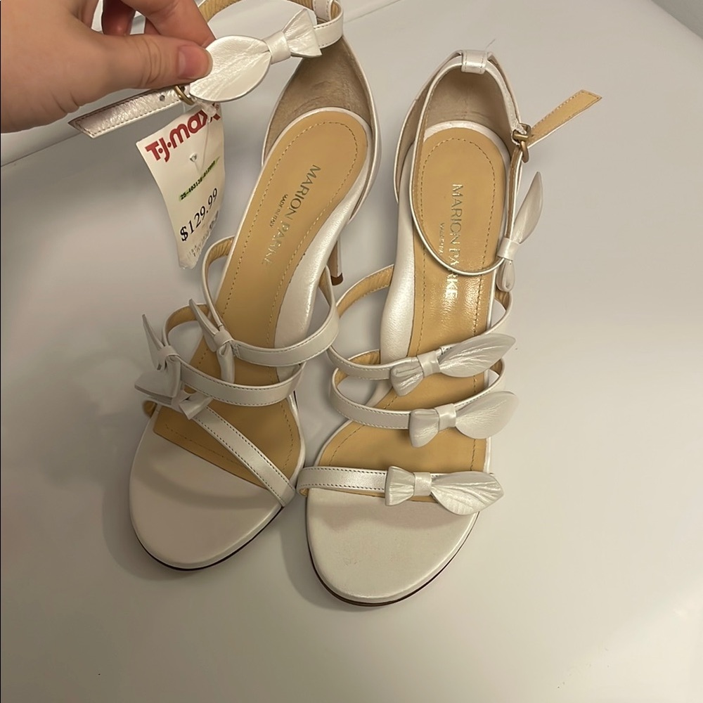 Marguerite Bow Ankle-Strap Sandals